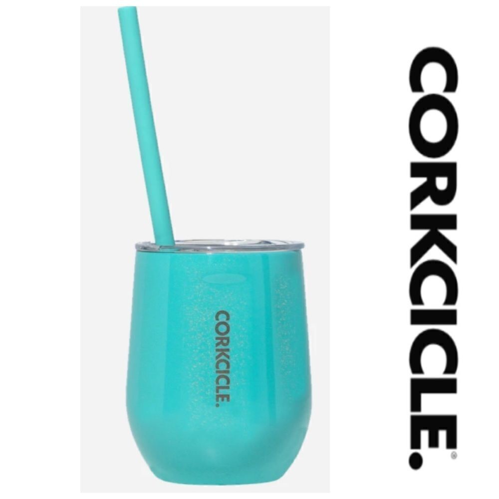 Corkcicle Stemless Cup & Silicone Straw
